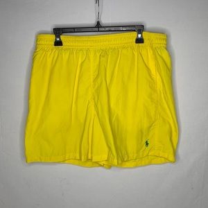 Polo Ralph Lauren Yellow Nylon Brief Lined Swim Trunks Swim Shorts Men's
